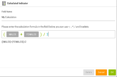 Calculated indicator formula