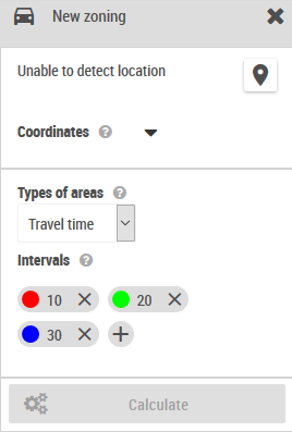 Isochrone wizard