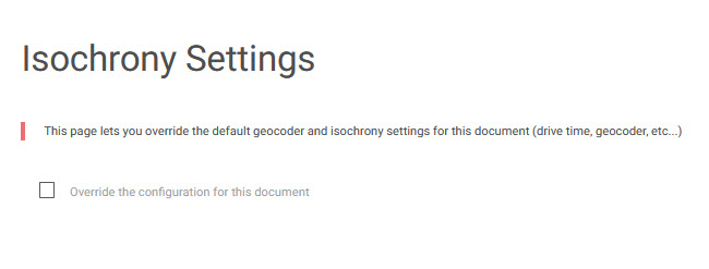 Isochrones settings
