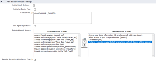OAuth Settings