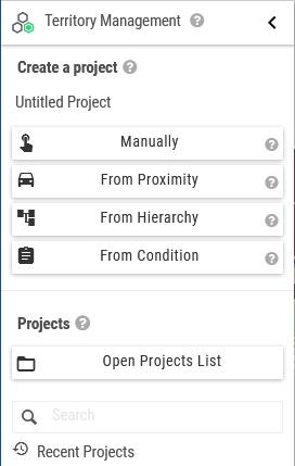 Projects panel