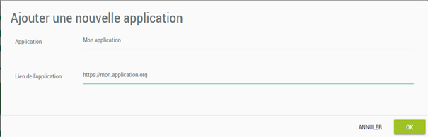 Ajout d'une application