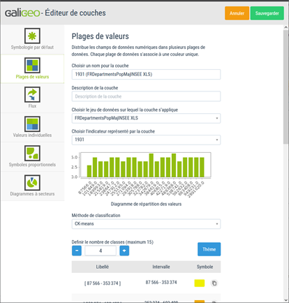 Assistant plages de valeur