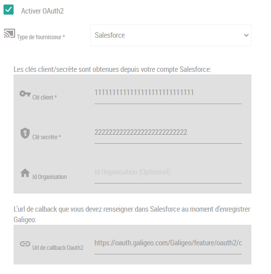 Configuration Galigeo Oauth2