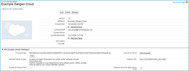 Configuration Salesforce - Sauvegarde