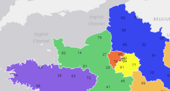 Étiquettes sur carte