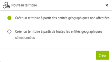 Fenêtre modale création