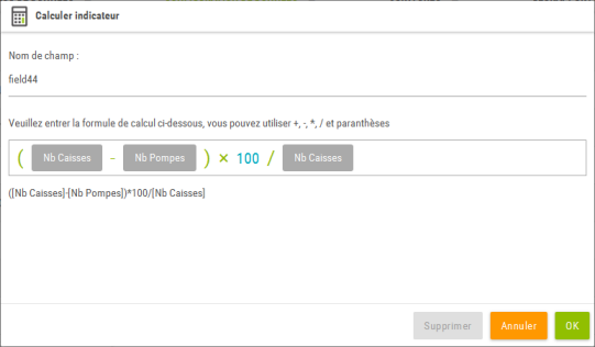 Formule indicateur calculé