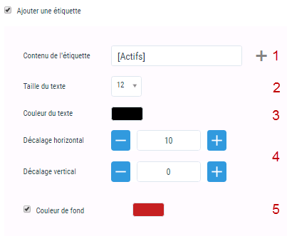 Section étiquette