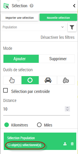 Sélection sauvegardée